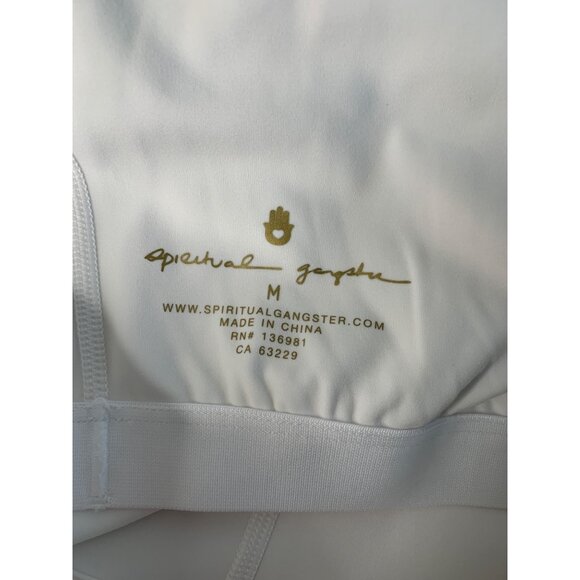 Spiritual Gangster Lexi Active White Twist Back Dress M Inner Shorts 8339 EUC - Picture 7 of 10